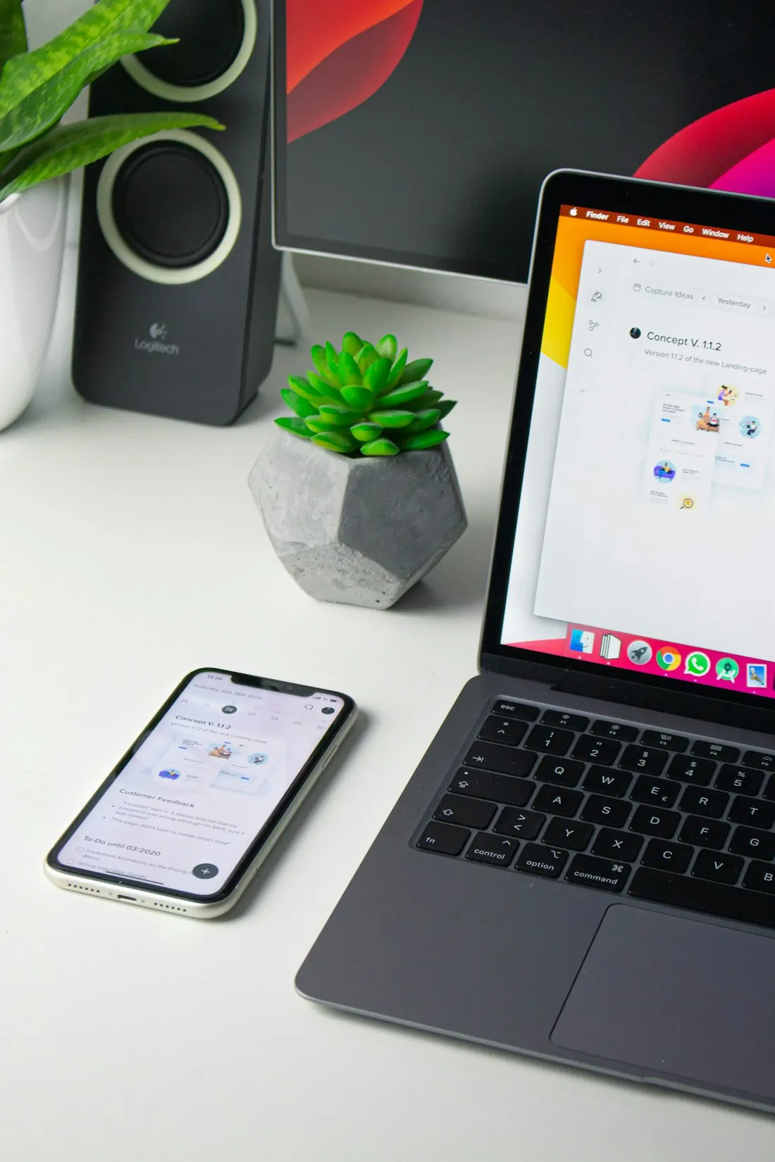 The same project workspace shown on a laptop and phone